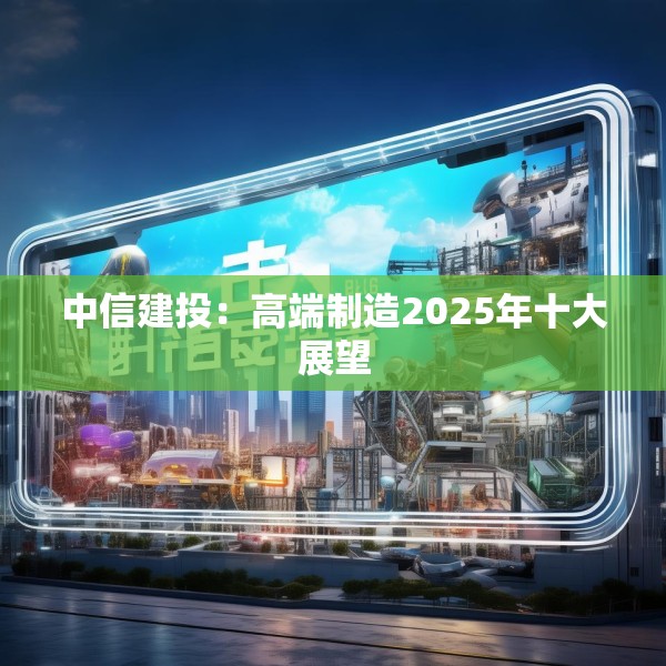 中信建投：高端制造2025年十大展望