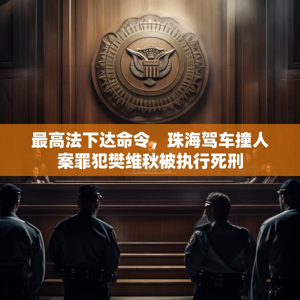 最高法下达命令，珠海驾车撞人案罪犯樊维秋被执行死刑