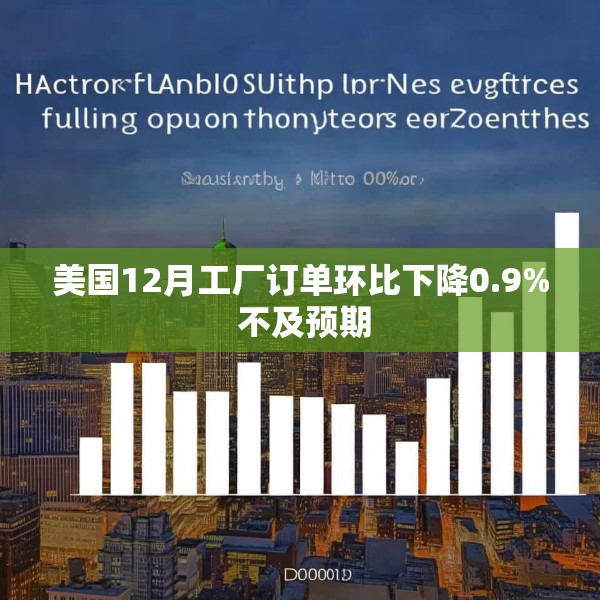 美国12月工厂订单环比下降0.9% 不及预期