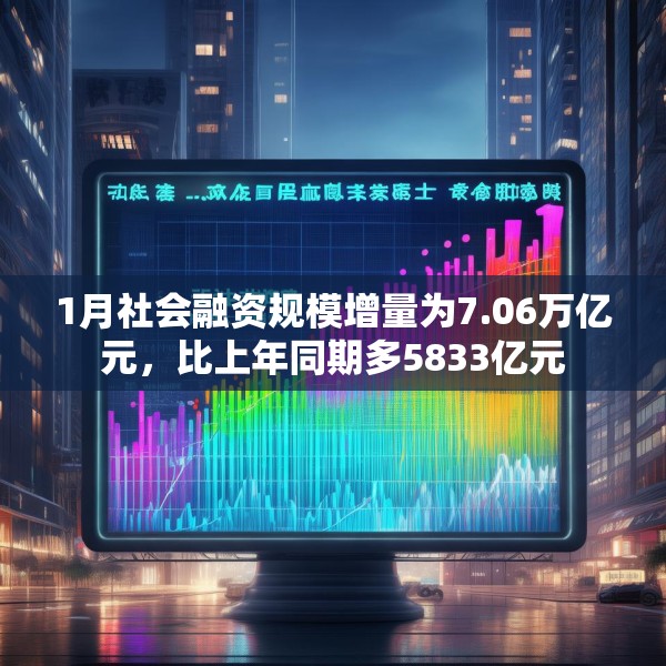 1月社会融资规模增量为7.06万亿元，比上年同期多5833亿元