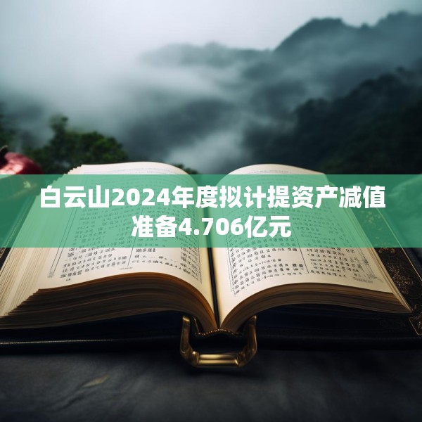 白云山2024年度拟计提资产减值准备4.706亿元