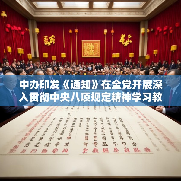 中办印发《通知》在全党开展深入贯彻中央八项规定精神学习教育